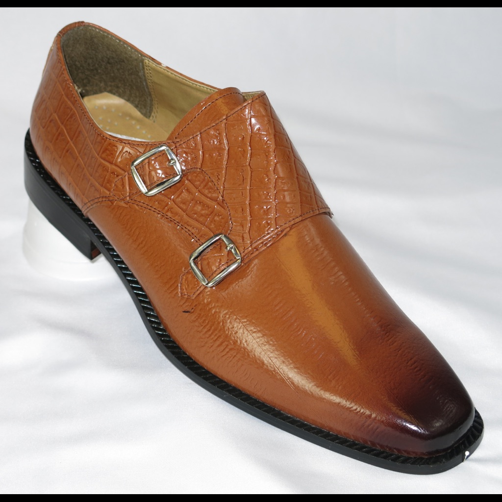 Liberty Tan-Cognac Shoes Men’s 13 Double Monk Strap